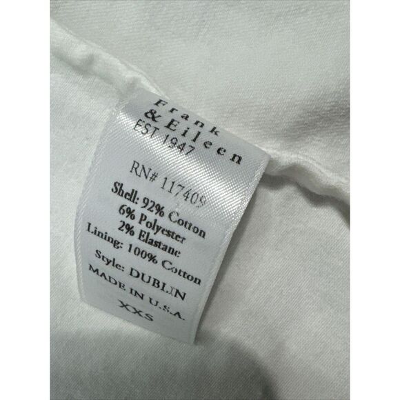 Frank‎ & Eileen Dublin Open Tailored Blazer Italian Performance Denim White XXS - Picture 16 of 16